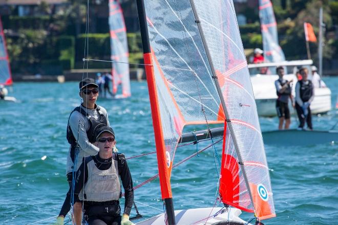 Day two - Leading 29er pair - 2015 Sail Sydney Regatta © Robin Evans